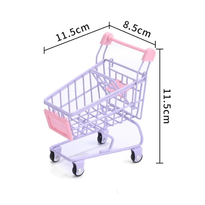 Miniature Shopping Cart Toy – Perfect for Pretend Play and Kids' Room Decor