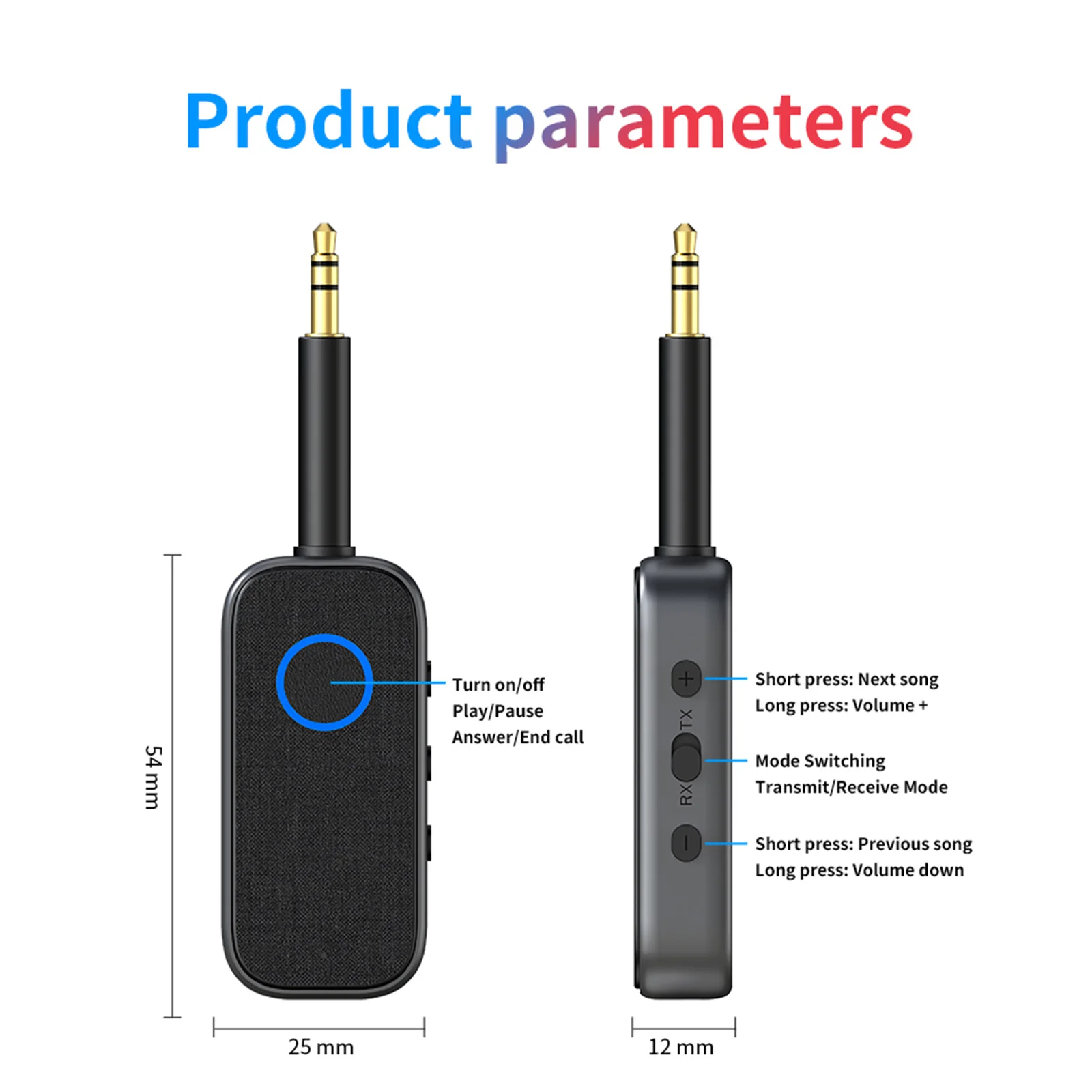 블루투스 호환 6.0 오디오 컨버터 2-in-1 송신기 수신기 자동차용 3.5mm Aux TV 스피커 스테레오 시스템 및 헤드폰