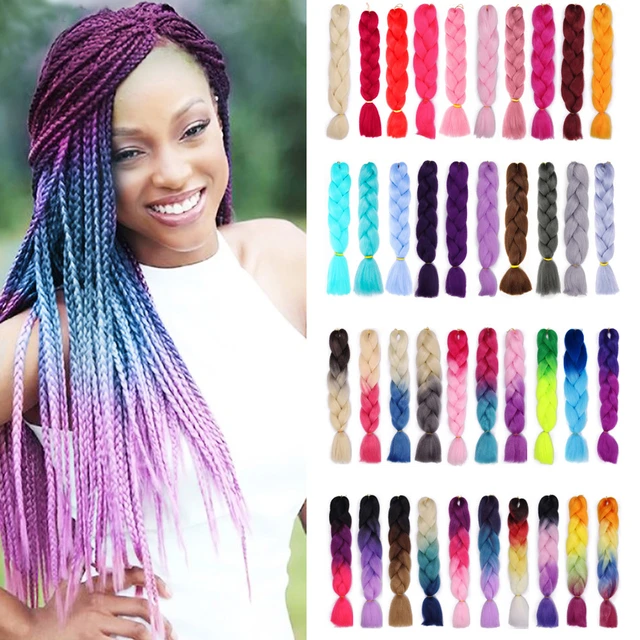 Color Braiding Hair Kanekalon  Pink Kanekalon Braiding Hair - Hair  Extensions Ombre - Aliexpress