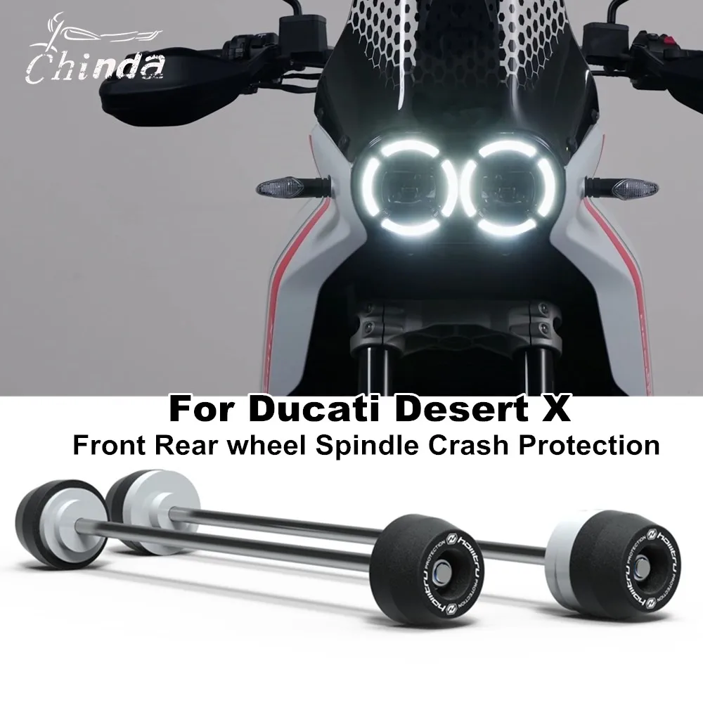 

Motorcycle Front & Rear Axle Fork Crash Sliders Wheel Protection For Ducati Desert X DesertX desertX 2022 2023