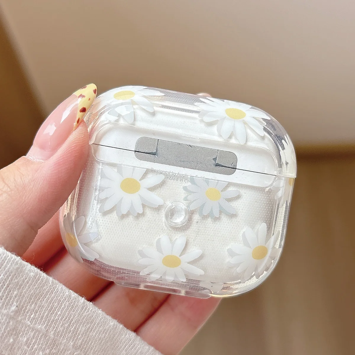 Wireless Bluetooth Earphone Case with TPU Flower Pattern Design
