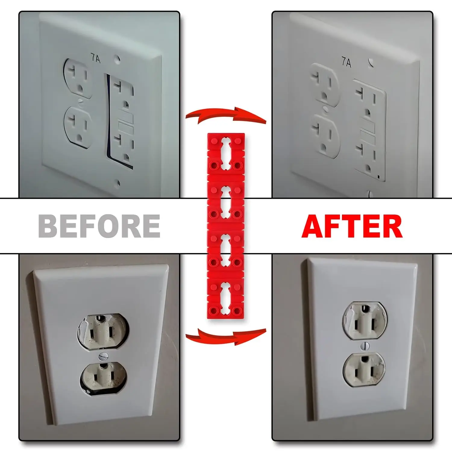 Enhanced Red Electrical Box Outlet Spacers for Secure Plug and Switch Installation