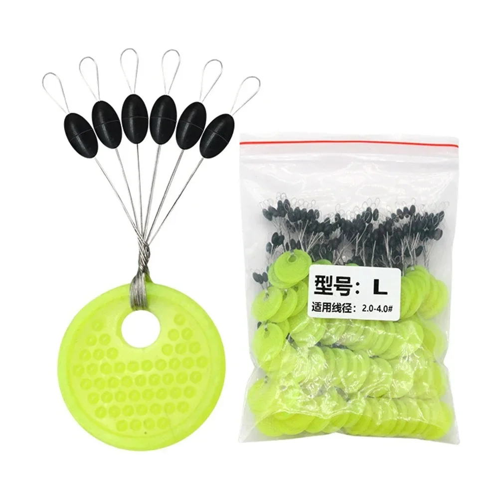 10/20/40Pcs Set Gummi Silikon Raum Bean Meer Karpfen Fliegen Angeln Schwarz Gummi Oval Stopper Angeln float Angeln Bobber – Detail 5