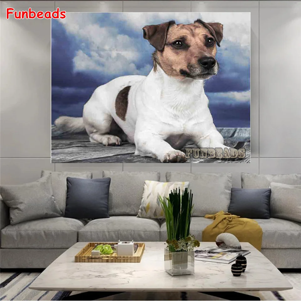 5D Diy Diamond Painting Animal Jack Russell Pet Dog Cross Stitch Kit Full Square Drill Rhinestone Embroidery Gift GG6703 |
