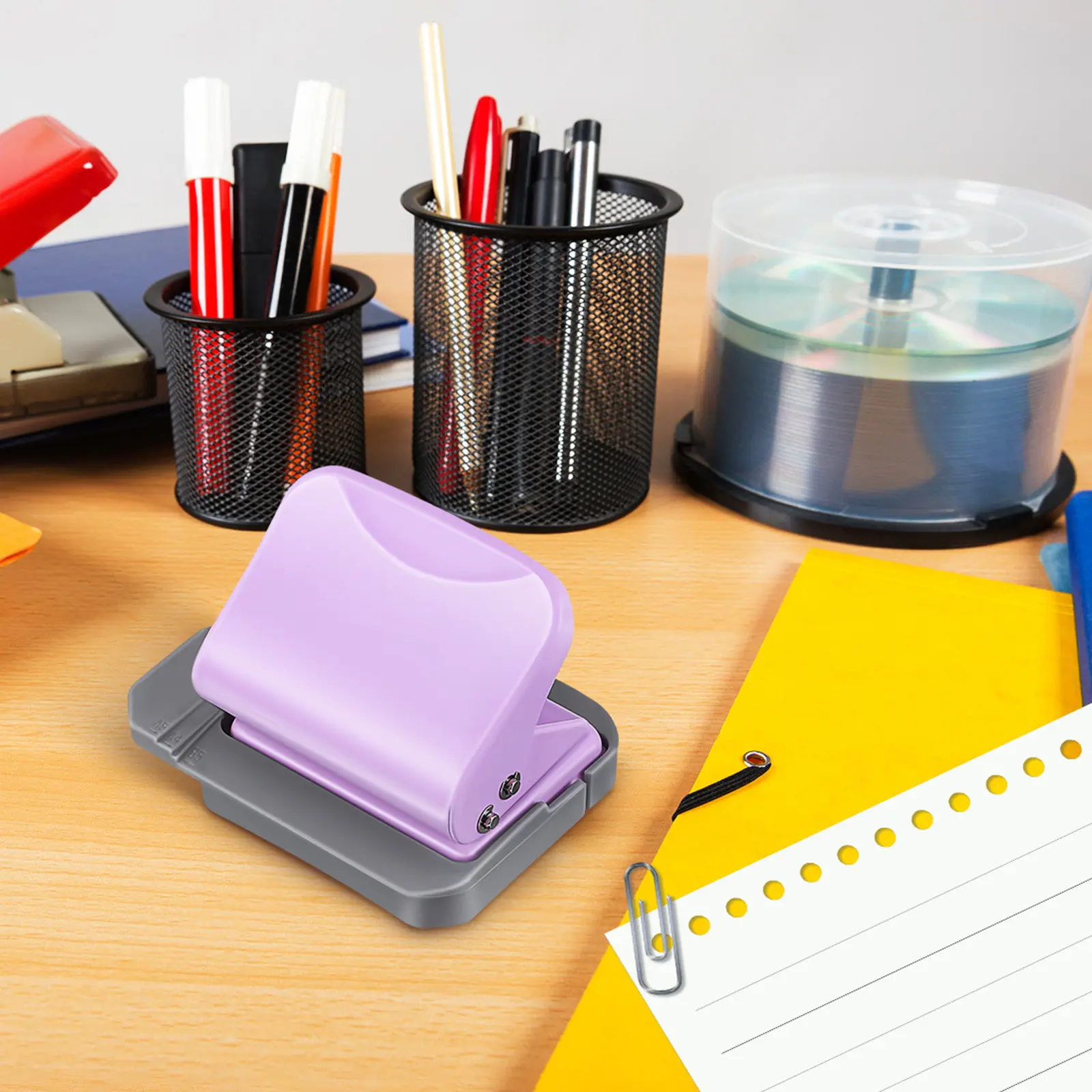 휴대용 6홀 수동 종이 펀치, 스프링 노트 바인더 펀처, 사무용 공예 용품