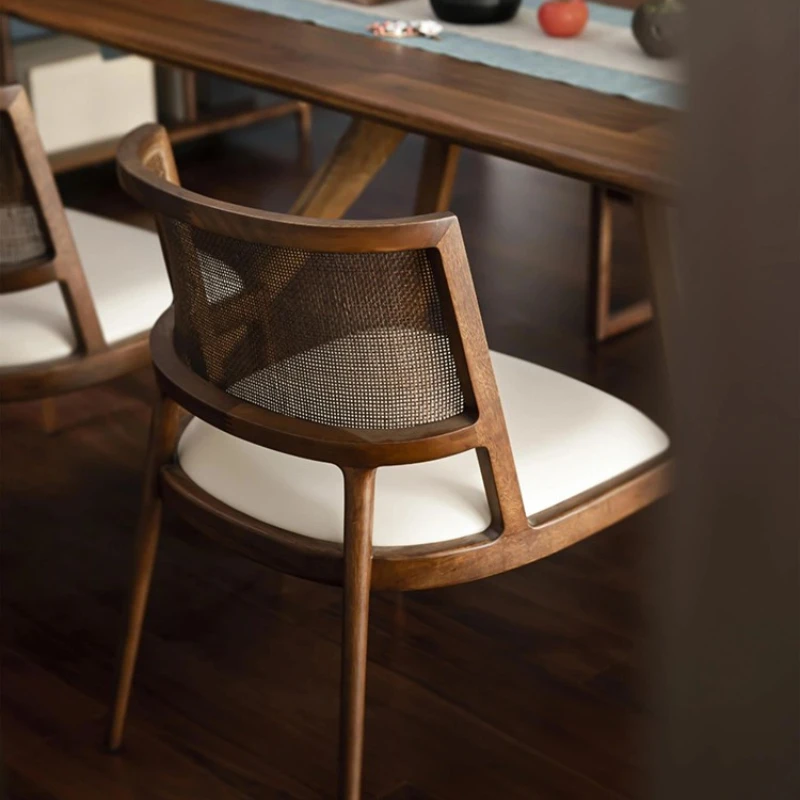

Dressing Throne Dining Chairs Rattan Wooden Vintage Modern Dining Chairs Nordic Hotel Restaurant Eetstoelen Furniture RN50DC