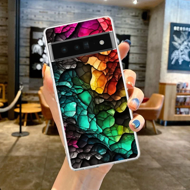 Elegant Marble Design Shockproof Silicone Phone Case - Transparent Shell
