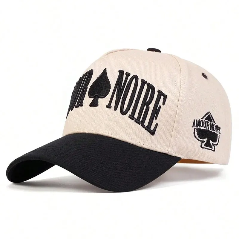 Baseball Cap Snapback Cap Outdoor Sun Hat Unisex AMOUR NOIRE Spades Embroidery Baseball Caps Spring and Autumn Outdoor Adjustable Casual Hats Sunscreen Hat