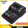 TEYUN Q12 2 Channels Professional portable Audio Interface sound card console mini USB MIXER for Guitar Recording Studio Singing 1