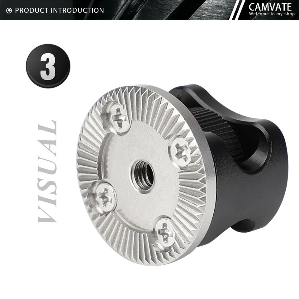 ARRI Rosette Mount With 1/4"-20 Thumbscrew & M6 Female Thread For SmallHD 700 Se