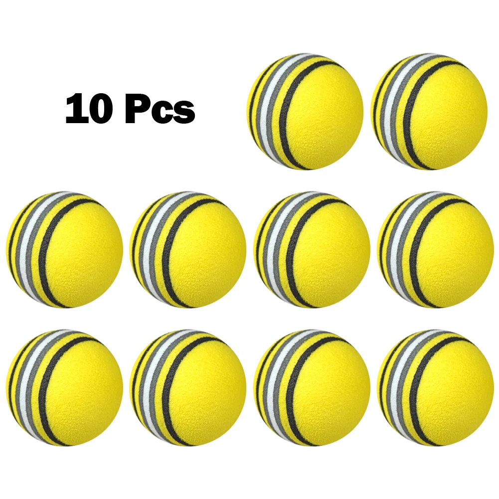 Sponge Balls Golf Balls Soft 10pcs EVA Flexible Foam Balls Golf Swing Training Rainbow Red/Blue/Yellow 42mm For Approach Shot