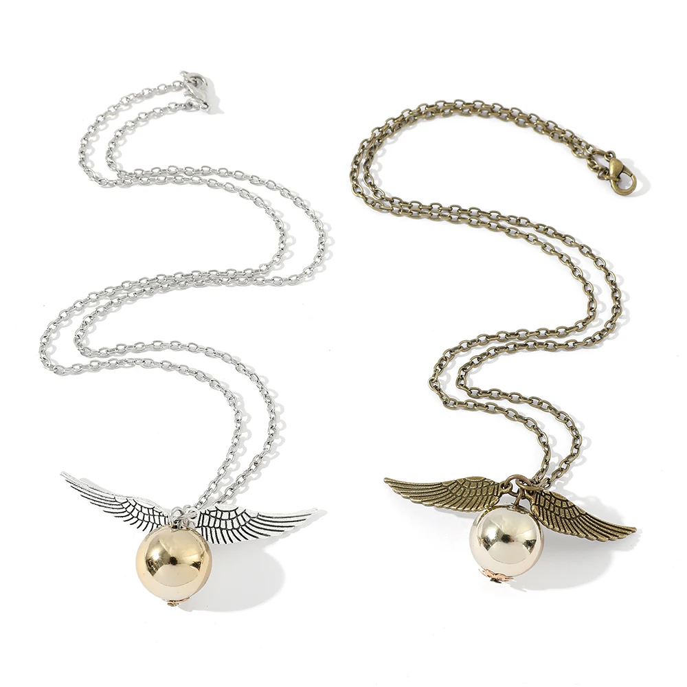 Harri Potter Golden Snitch Pendant Necklace The Deathly Hallows
