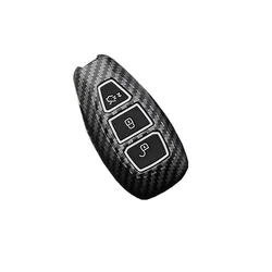 Sleek Carbon Fiber ABS Car Key Case Cover (Black)