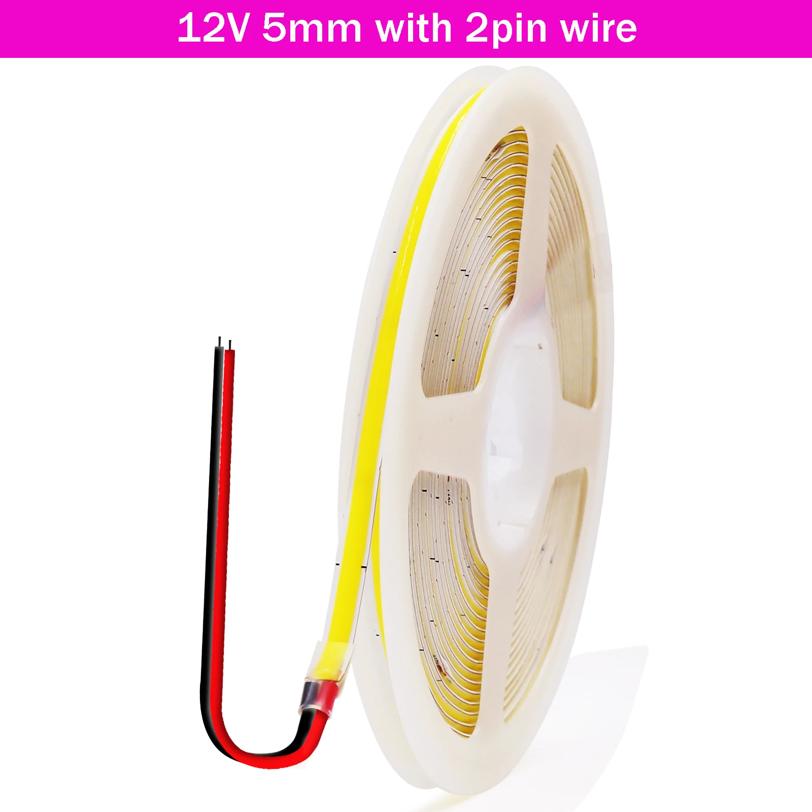 Tira LED COB 5V/12V/24V – 320 LEDs Por Metro, Autoadhesiva, USB, Para Decoración Interior
