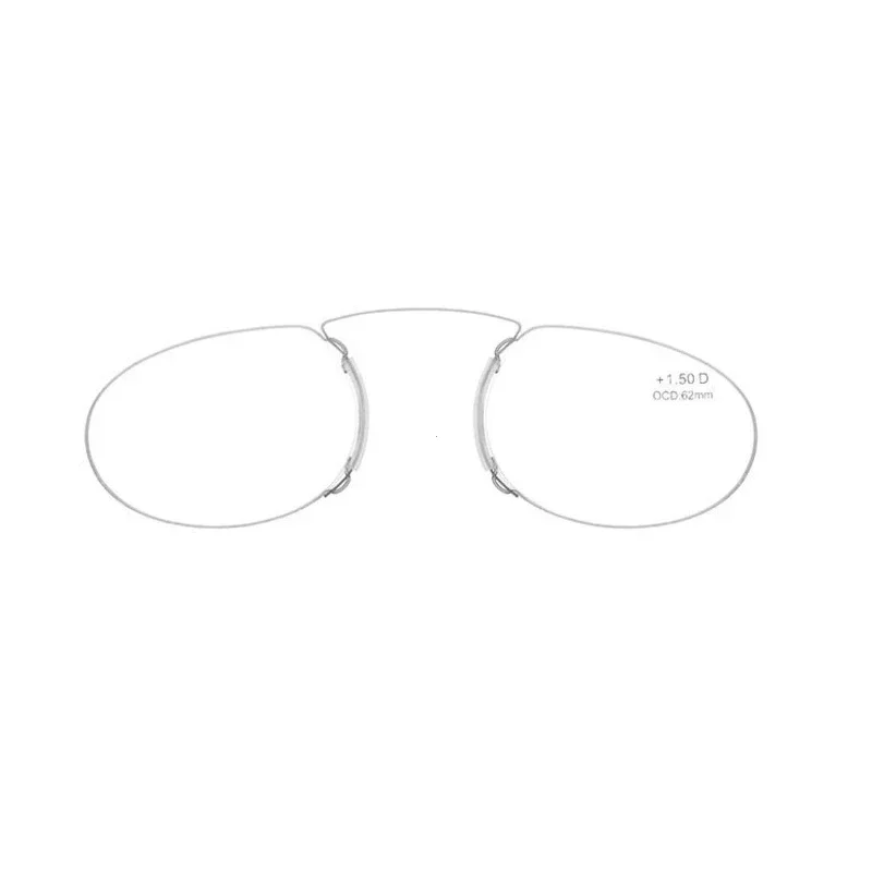 Rimless Nose Clip On Reading Glasses Mini Portable Legless Lazy Glasses Men Women Presbyopic Magnifying +1.0-+3.0 reading glasses