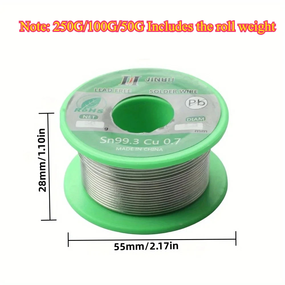 Lead-free Solder Wire SN99.3 Cu0.7 Environmental Protection tin Wire Flux Reel Welding line Soldering Roll High Purity soldering wire