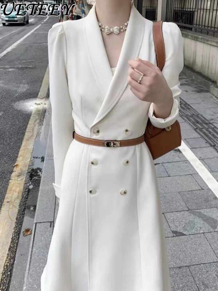 robe-a-double-boutonnage-pour-femmes-manteau-mince-style-francais-robes-retro-elegantes-mince-blanc-imbibe-manches-longues-vetements-d'automne-nouveau