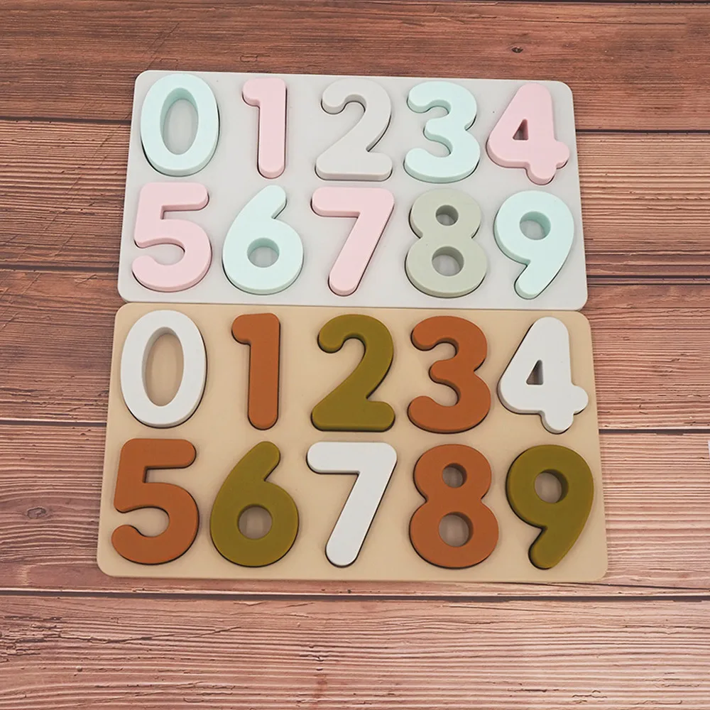 

Chenkai 5 Sets Silicone Number Letter Geometric Puzzle Toy BPA Free Silicone Teether Baby Creative Preschool Educational Games