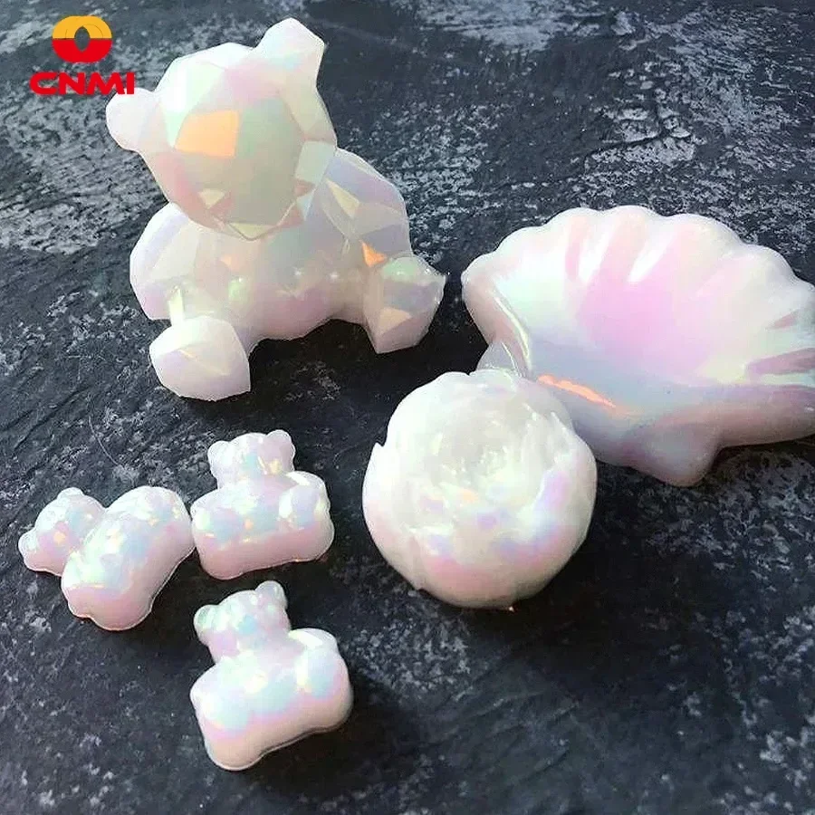 100g Bulk Shimmer Aurora White Pearl Powder High-Gloss Polarized Chrome Pigment Chameleon Manicure Rubbing Mica Dust Slime Dye