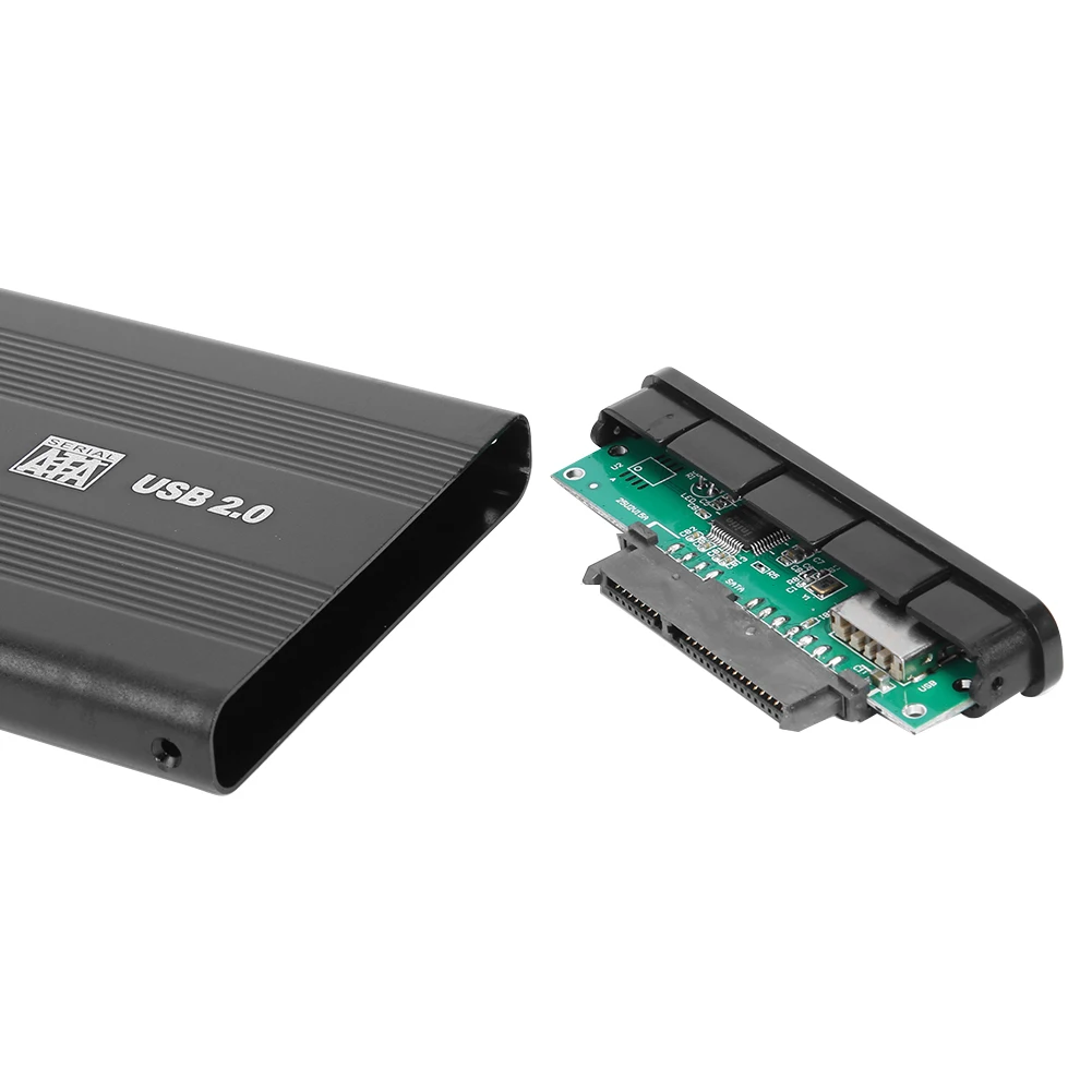 알루미늄 SSD 하드 디스크 드라이브 박스, USB 2.0-SATA 포트, 480Mbps, 2.5 인치 HDD 케이스