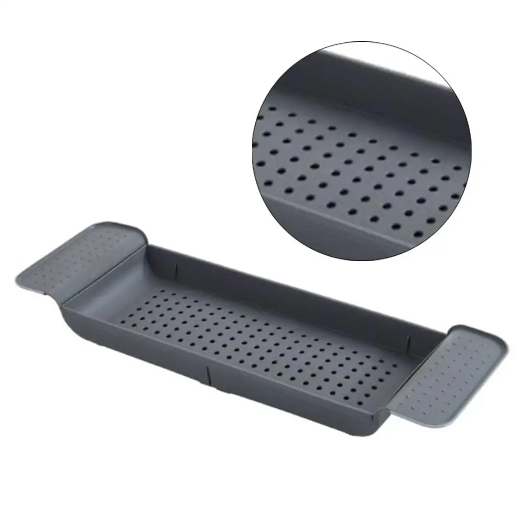 Plastic Bath Tray, Retractable Bathroom Storage Shelf, Towel Storage And Kitchen Soap Rack