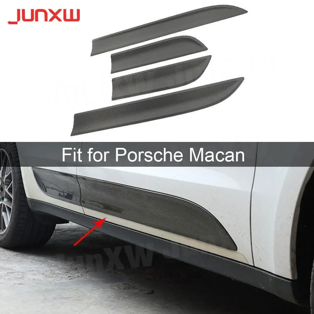

Carbon Fiber Car Side Door Protection Molding Garnish Door Panel Trim Body Skirts plate Decoration For Porsche Macan 2014-2016