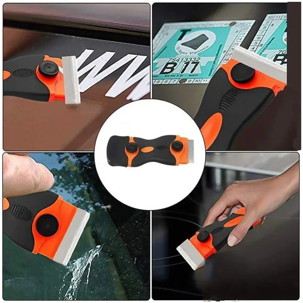 Clean Glass Squeegee Car Film Scraper Tool Window Cleaner Scrape Off Glass Ceramic Glue Caulking Agent De-icing Kitchen Cleaning