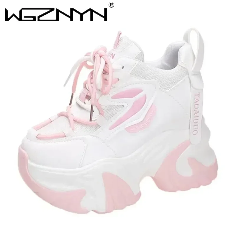 Fashion Sneakers For Women 11CM Platform Chunky Casual Shoes Autumn Woman Tenis Female Walking Trainers Thick Sole