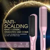 2 in 1 Electric Hair Straightener Brush 30S Fast Heat Up Anti-scald Straight &Curler Dual-use Straightening Negative Iron 3