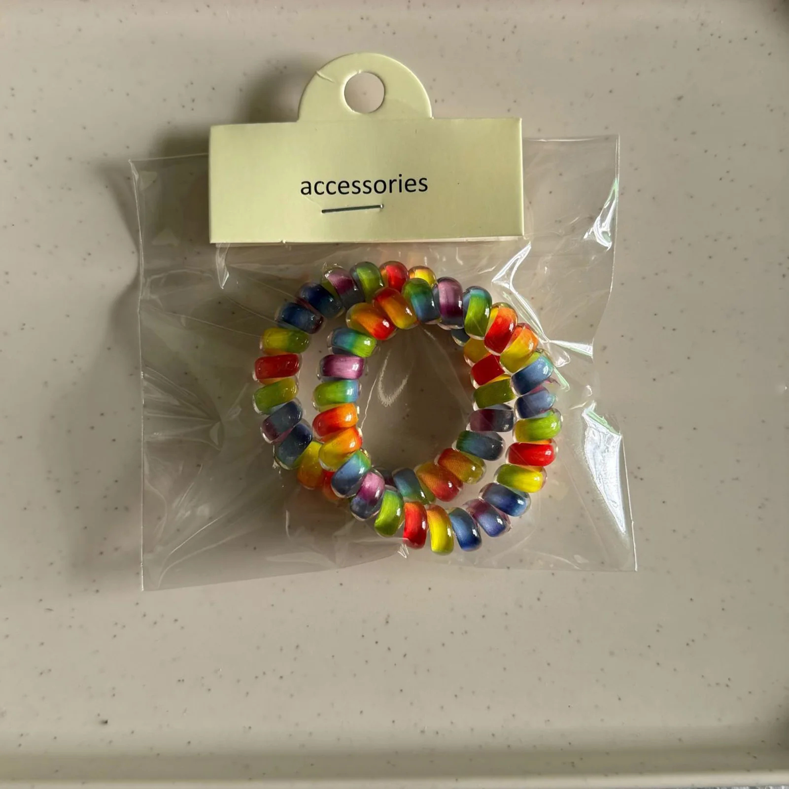 Mermaid Color Spiral Hair Ties Set - Vibrant Elastic Bands