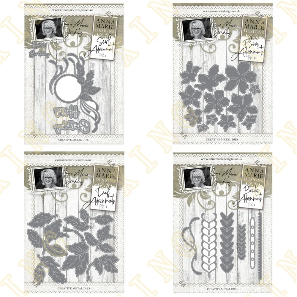 

Leaf Flower Swirl Adornments Metal Cutting Dies Craft Embossing Make Paper Greeting Card Making Template DIY Handmade 2023 New
