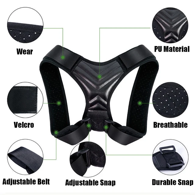 Back Posture Corrector Adjustable Neck Brace Training Equipment Home Office Man Woman Postura Shoulder Support Correction Belt 3