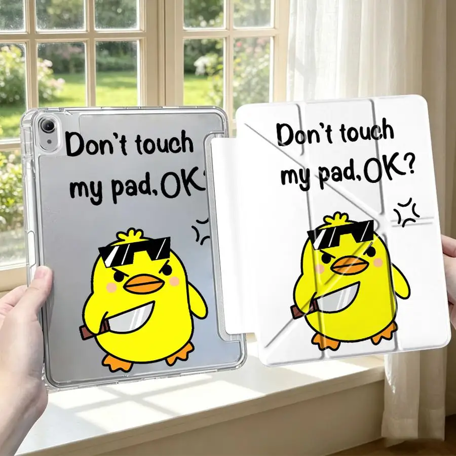 Cute Duck Tablet Case with Pen Slot and Cover