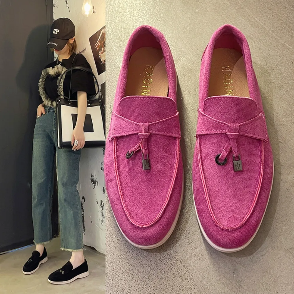 Sport Women Flats Shoes 2023 New Trend Spring Autumn Platform Suede Loafers Shoes Casual Ladies Walking Non Slip Chaussure Femme
