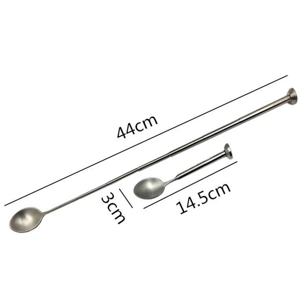 Portable Stirring Spoon Telescopic Spoon Mixing Spoon For Dessert Drinks Dessert Spoon Kitchen Accessories Bar Tool images - 6