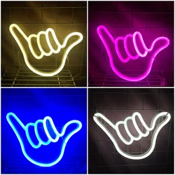 Led Neon Light Finger Shape Bedroom Neon Sign Night Lamp Bar Party Wall Art Neon Signboard Decorative Light Holiday Lighting
