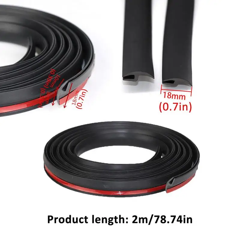 Car Seal Strip For Windshield Reduce Noise Front Windshield Weather Stripping Rubber Flexible H Type Smooth Surfaces