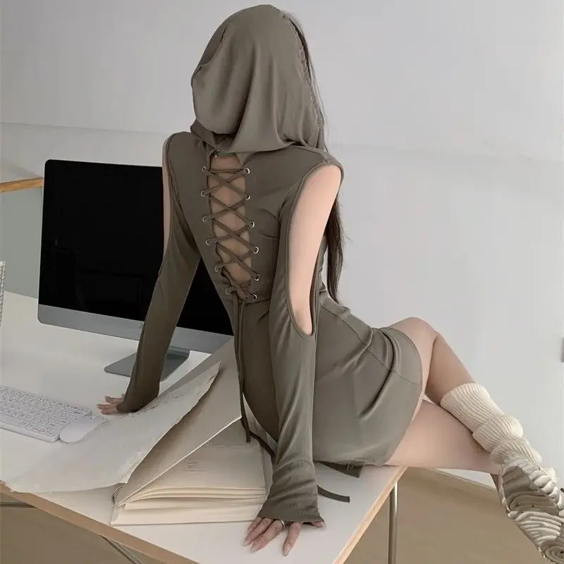 

2024 Autumn and Winter Korean Fashion Women's Hip Skirt Elegant Warm Elastic Long Sleeve Long Dress