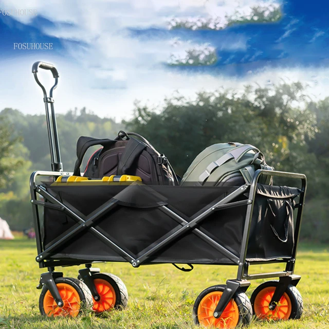 Minimalista Kerti Kocsik Kemping Kocsi Piknik Összecsukható Kerekekkel Hordozható Bevásárló Horgászkocsi Kültéri Tengerparti - Image 2