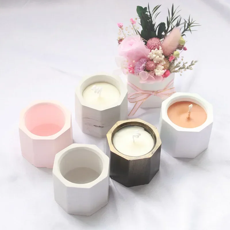 2pcs Diy Flower Pot Silicone Mold For Candle Holder Making