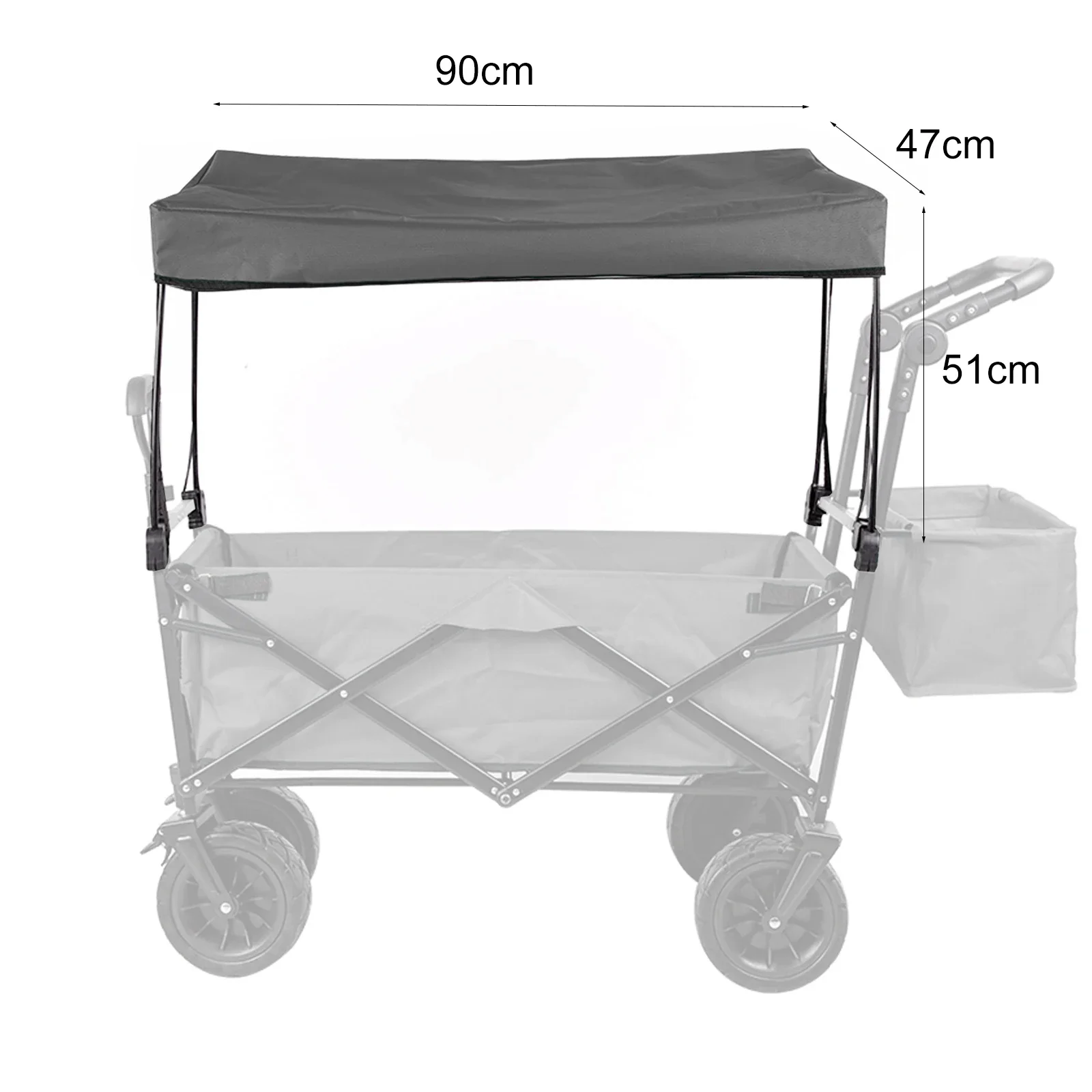 Awning Canopy 1pc For Wagon Attachment Sun Shade Cover For Folding Trolley Waterproof 600D Oxford Cloth Cart Handcart Car side awning Camping canopy Sun shade sail Sunshade net