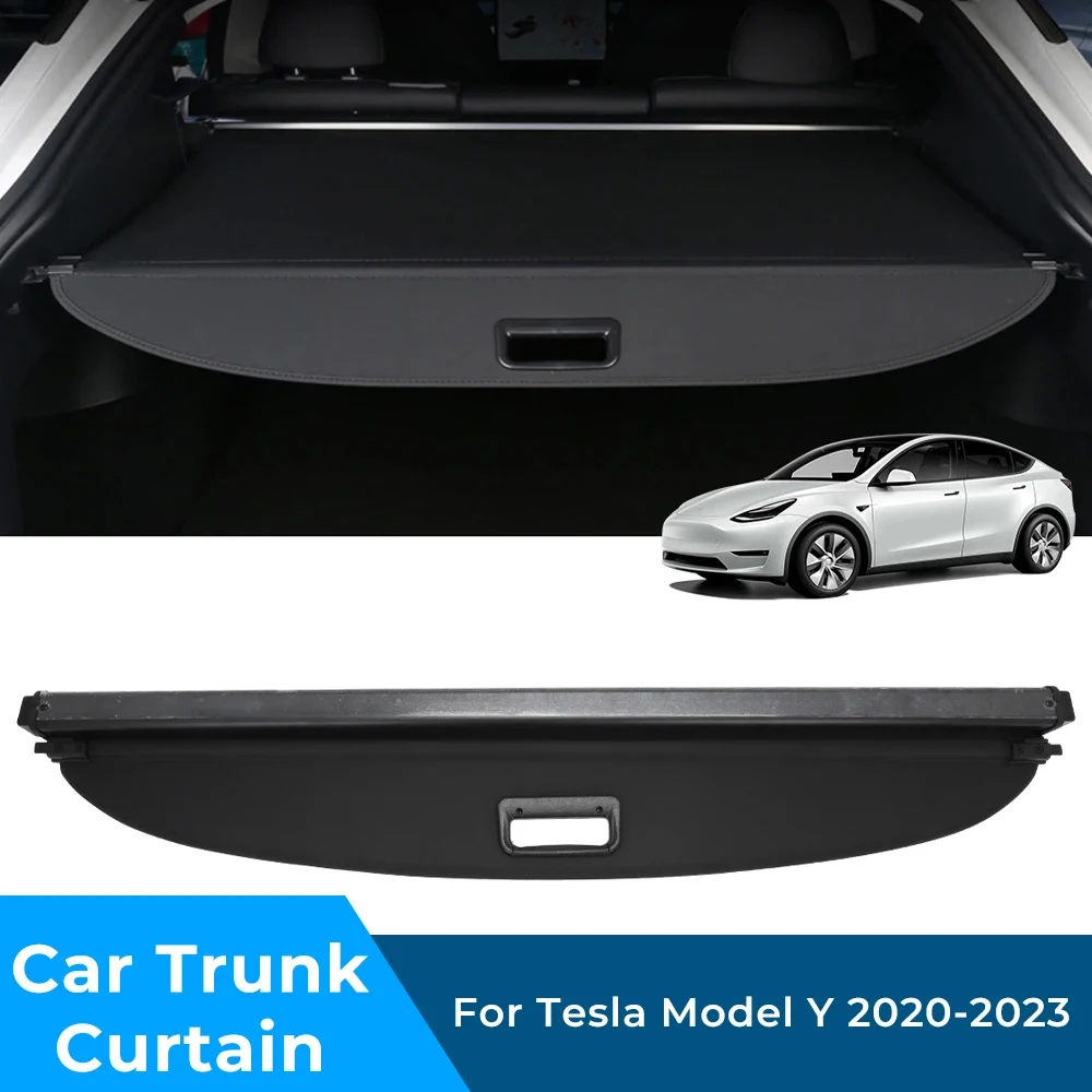 

Car Trunk Cargo Cover Rear Rack Privacy Security Shield Sun Shade Luggage Accesorie For Tesla Model Y 2022 2021 2020 Privacy Mat