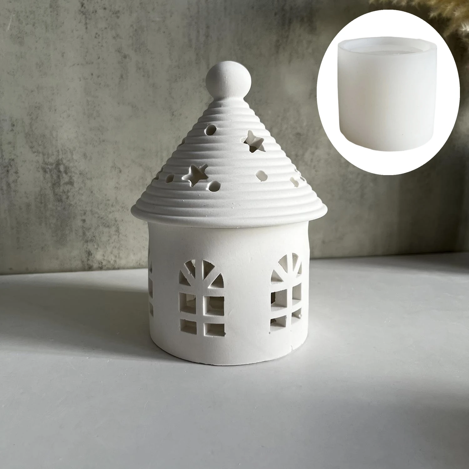 DIY Yurt House Silicone Mould Starry Sky Dome Tealight House Mold Lantern Houses Gypsum Mold Hollow Castle Storage Box molds