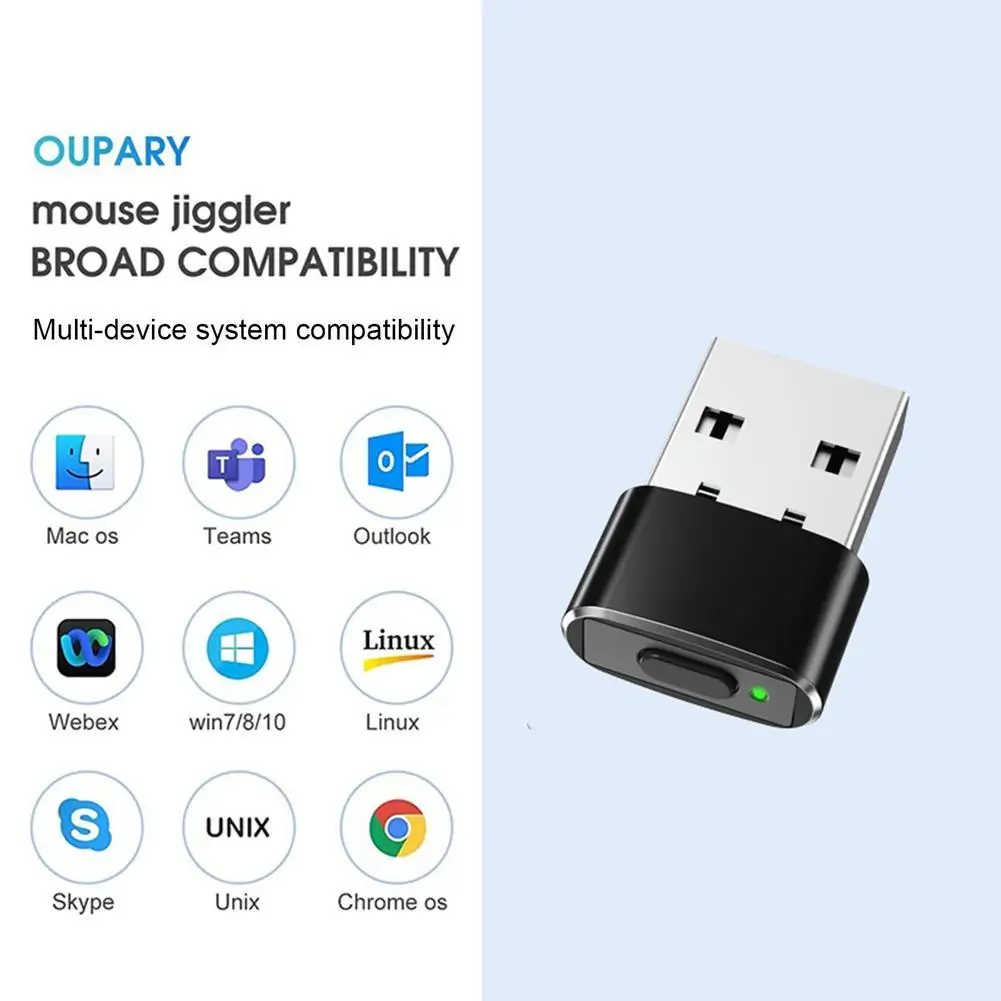 Mouse Mover Jiggler USB Port Undetectable Automatic Shaker Keeps Computer Awake Simulate Mouse Movement Device For PC Laptop