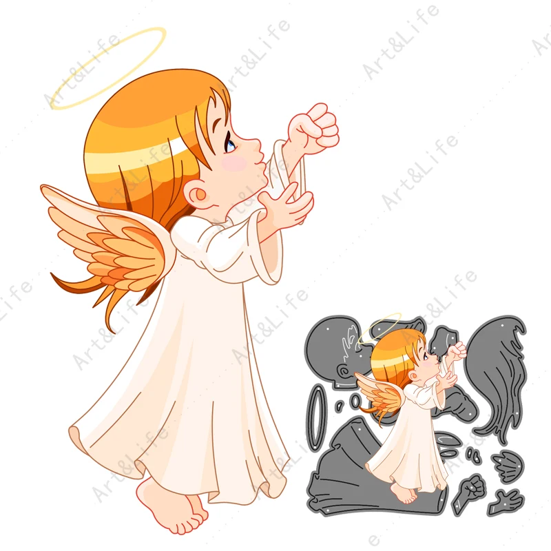 

Scrapbooking Die Cut Mould New Metal Cutting Dies Angel Baby Girl Stencils for DIY Album Birthday Paper Cards Embossing Cut Die