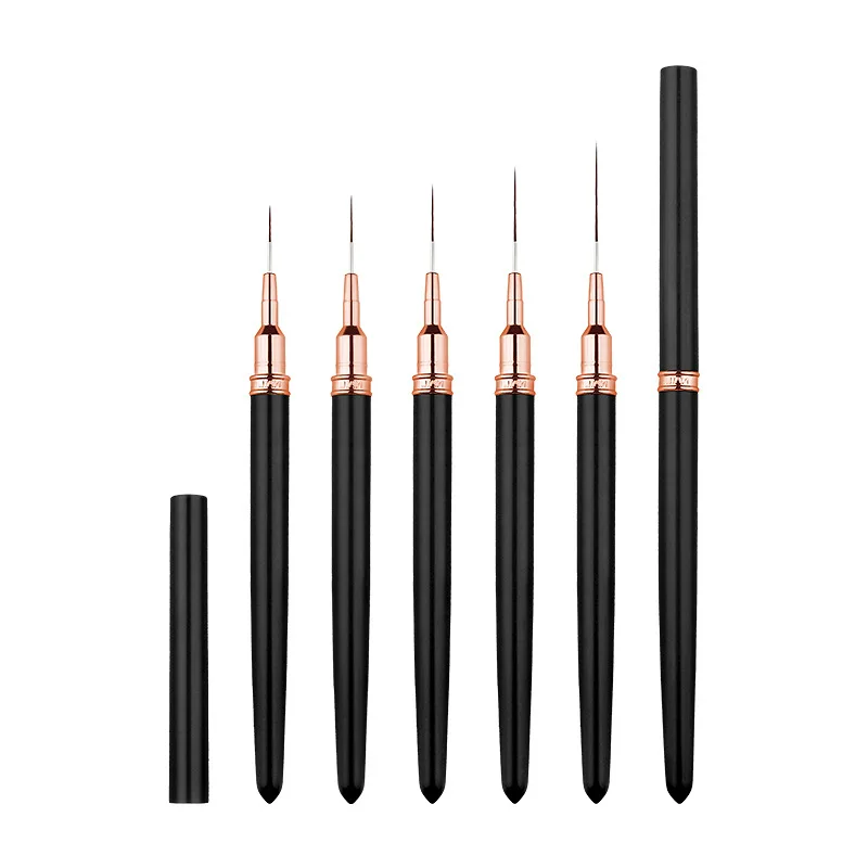 nail brushes 5pcs Nail Art Liner Brush Set UV Gel Nail Brushes Kits French Stripe Line Painting Drawing Flower Pen Professional Manicure Tool