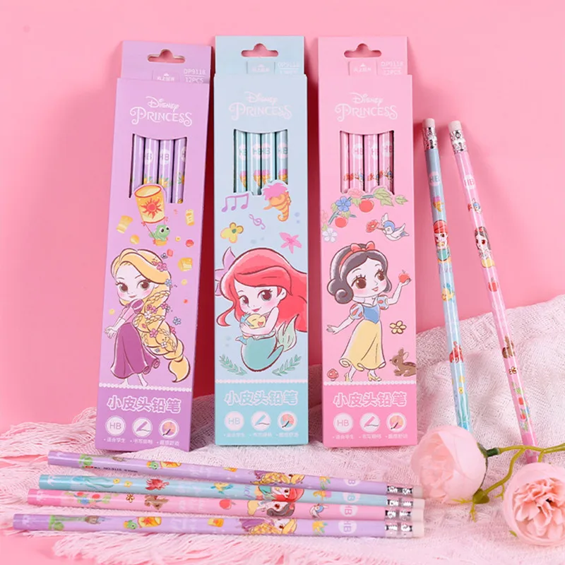 New Anime Stitch Pencil Kawaii Lilo & Stitch Pencil With Eraser Cartoon  Mickey Frozen Princess Stationery Student Gifts - AliExpress