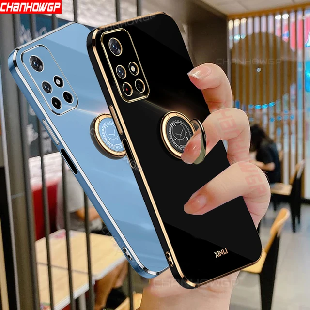 Plating Ring Holder Case For Xiaomi Redmi Note 11 Pro 10 10t 10s 9s 9 8 7  9t 9a Pooc M3 X3 Nfc F3 Gt Soft Silicone Stand Cover - Mobile Phone Cases &  Covers - AliExpress