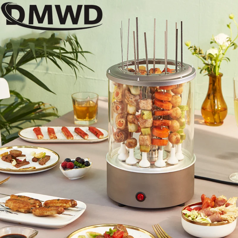 Electric BBQ Kebab Grill Machine Automatic Rotating Barbecue Smokeless Oven Rotisserie Roast Domestic Lamb Skewers Heating Stove 2