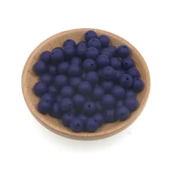 Kovict 50pcs Assorted Silicone Beads for Jewelry Crafting and DIY Accessories (Navy blue)